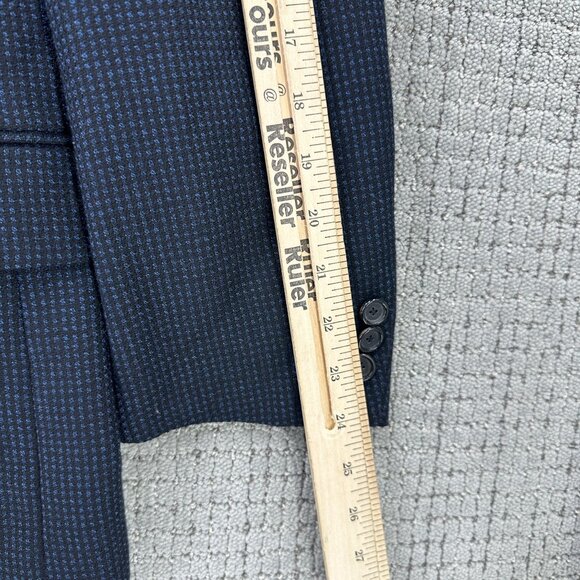 Zanella Italy Blazer Jacket Mens Size 42 Navy Blue Two Button Wool Lined Pockets - Picture 7 of 9